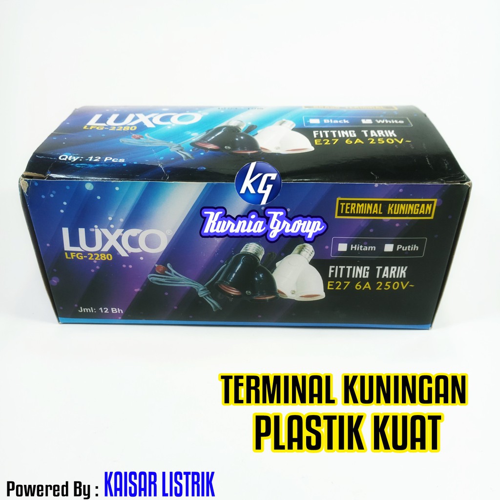 Fiting Tarik 2 Lampu PUTIH Piting Lampu Saklar Tarik Tali Bahan Kuningan saklar lampu Model Tarik