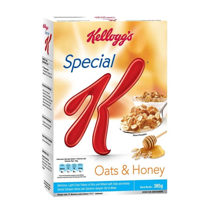 Kelloggs Kellogg's Kellogs Cereal Sereal Anak Special K Gandum Oat Oats &amp; Honey Instant Halal Impor Import 385Gr