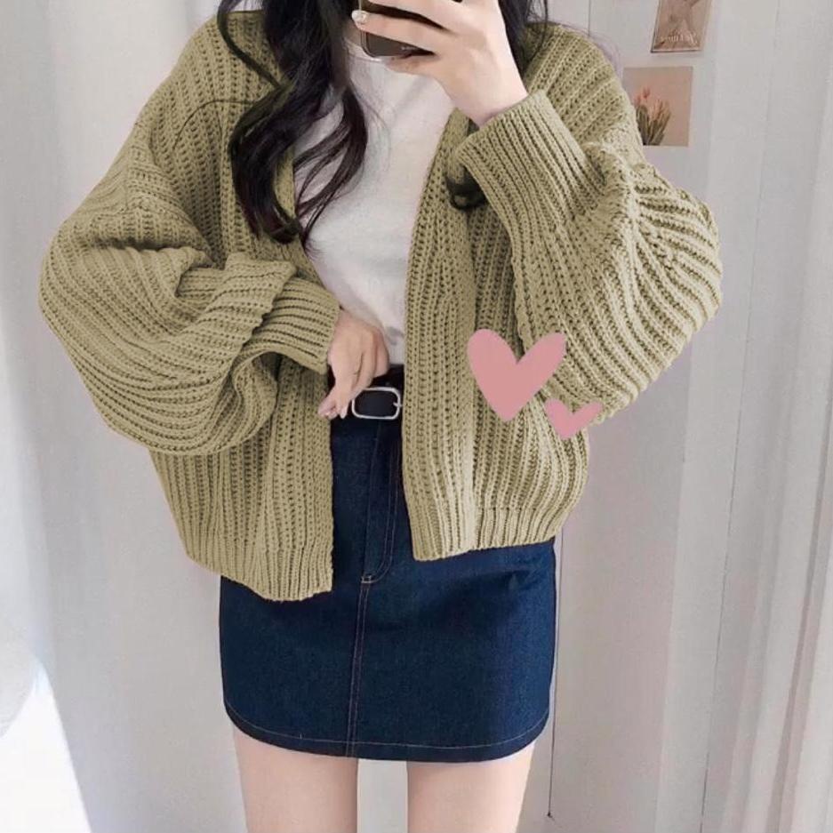 Recomended TFS - Cardigan Outer Rajut Hazel Oversize Bigsize OOTD Jumbo Premium / Sweater Rajut / Ga