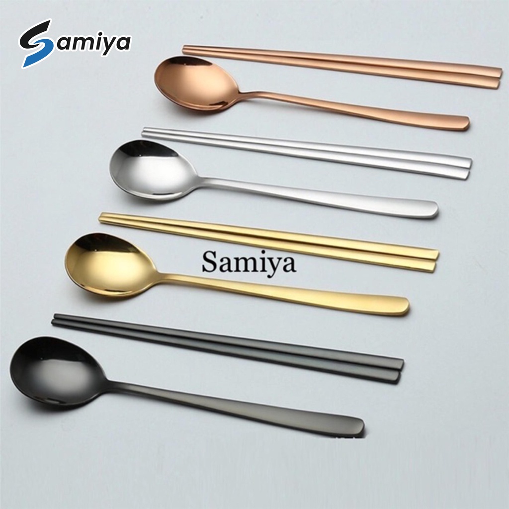 Sendok sumpit korea stainless / chopstick spoon korea / sujeo set