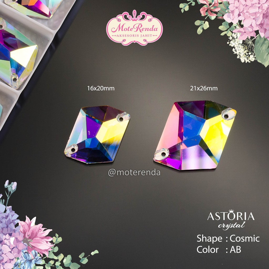 Astoria kristal jahit kaca bentuk cosmic kode 3CAA