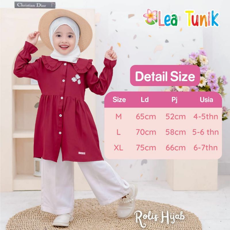 LEA TUNIK/STELAN ANAK /SETELAN ANAK PEREMPUAN/BAJU ANAK PEREMPUAN /PAKAIAN ANAK PEREMPUAN/TUNIK ANAK/TUNIK KEKINIAN