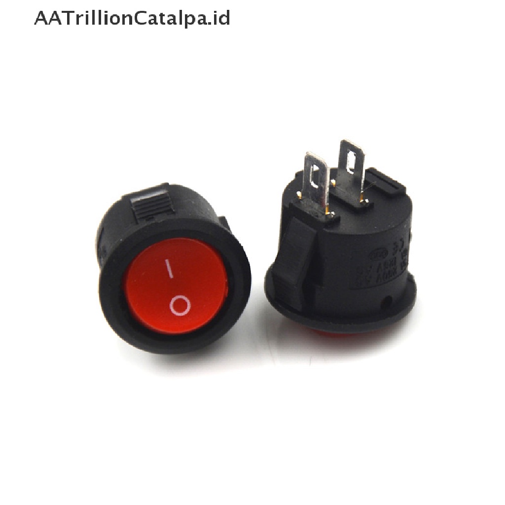 10 Pcs Saklar Rocker ON-OFF 2 Pin Bentuk Bulat Diameter 16mm 3A / 250V Untuk Perahu