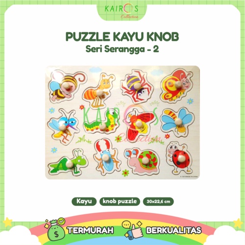 Puzzle Anak Kayu Knob Serangga