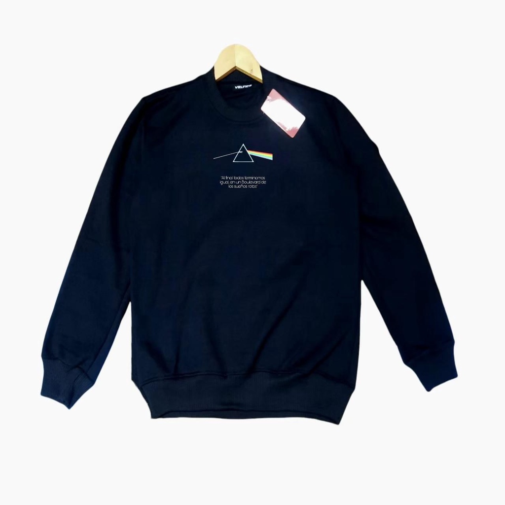 Basic Sweater warna navy Motif Simple Crewneck Pria Wanita / Sweater Crewneck Pria / Sweatshirt / COD / Fleece Tebal /