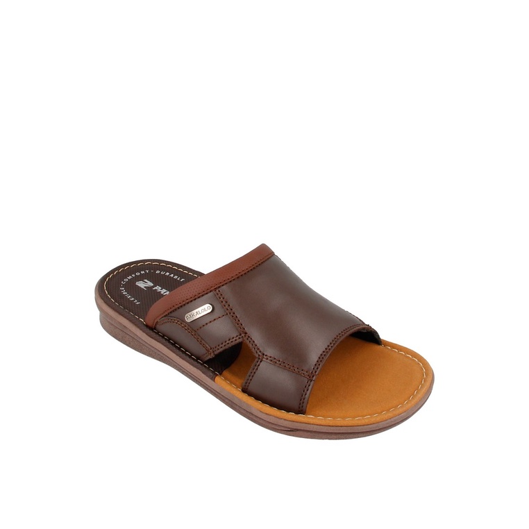 SANDAL SLIDE PAKALOLO PRIA ORIGINAL CASUAL KULIT ASLI COKLAT PB30