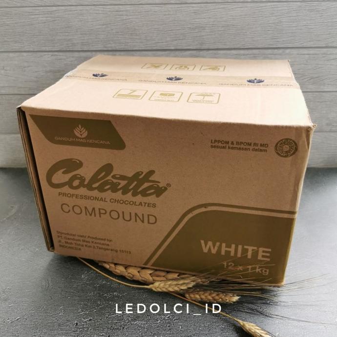 

COLATTA WHITE CHOCOLATE COMPOUND 1 KG 1 KARTON=12 PCS GRAB/GOJEK ONLY ledolci92 Juara