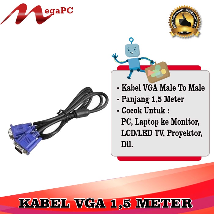 Kabel VGA 1,5 Meter Baru