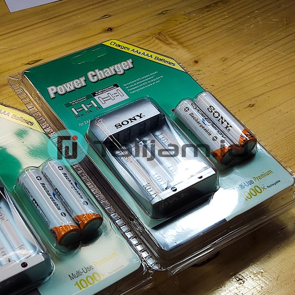 Paket batu Batrei Battery cas A2 AA Dan Charger Sony Rechargeable