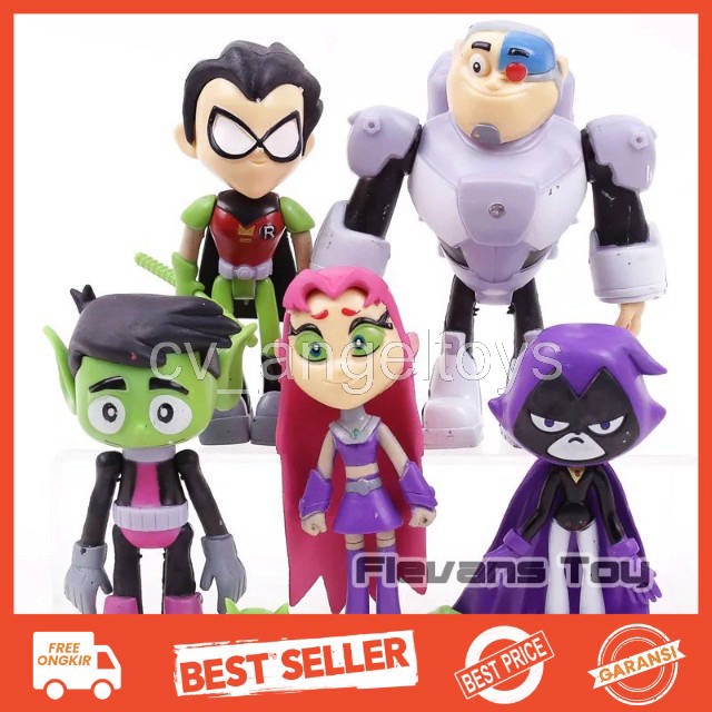 cv_angeltoys - ACTION FIGURE TEEN TITANS GO SET 7PCS MAINAN TOPPER CAKE PAJANGAN HIASAN MINIATUR