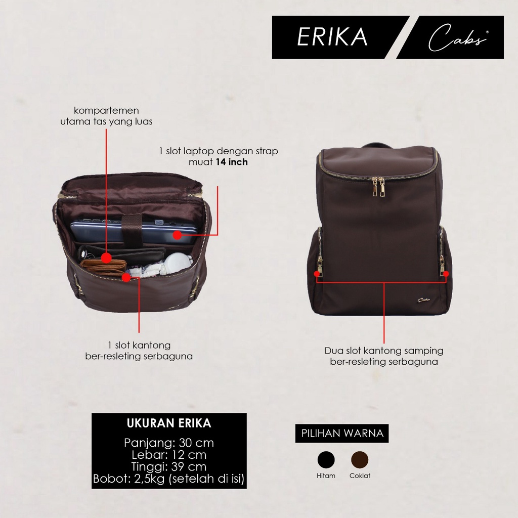 Cabs - Tas Ransel Laptop Tipe Erika Muat Laptop 14 inch