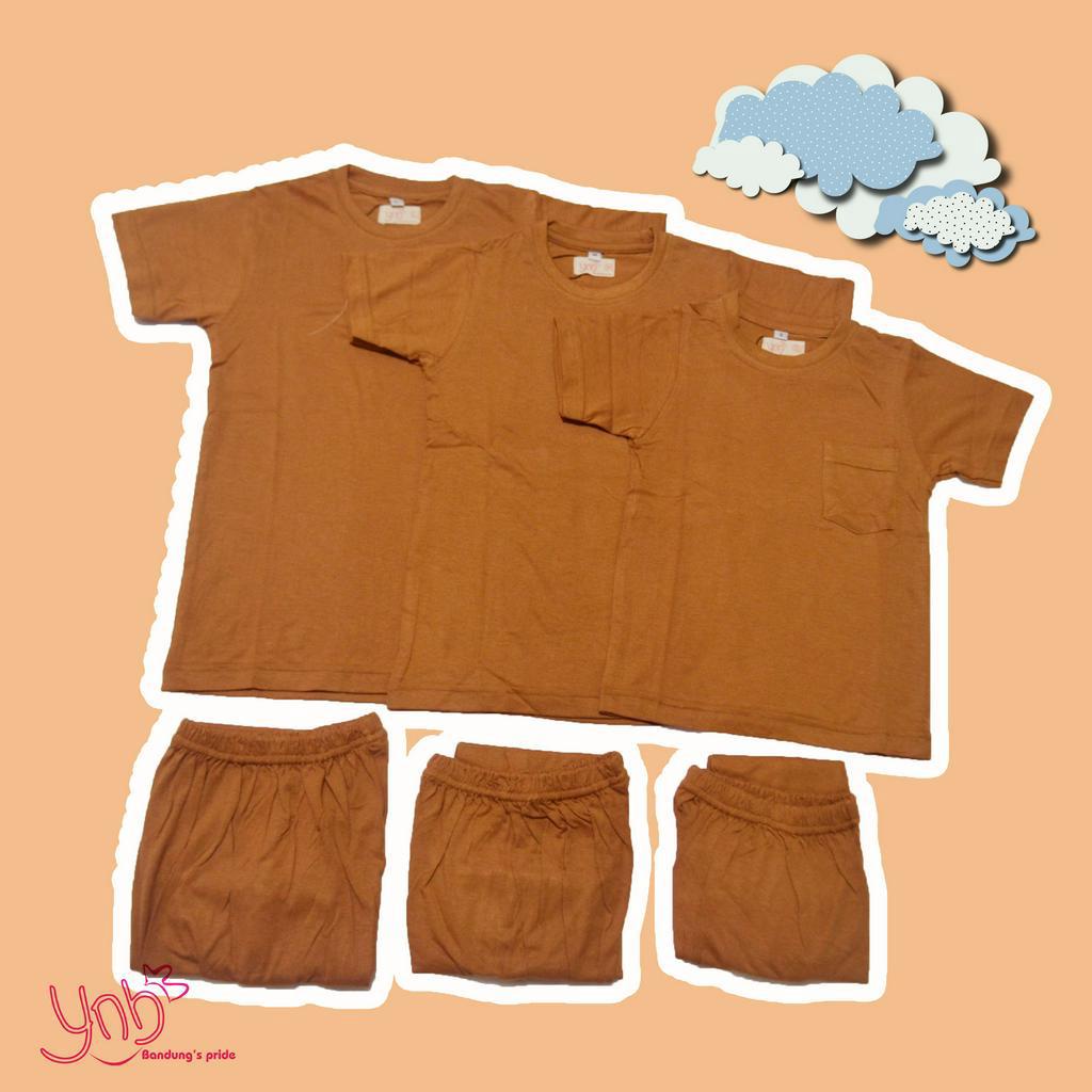 Ynb Bandung's Pride Baju Setelan Anak Perempuan dan Laki-laki daily Warna Brown Land Tanah
