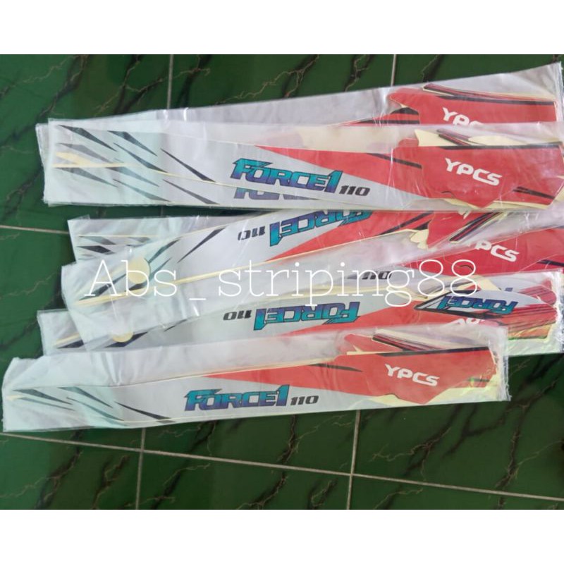 Striping force1 Silver Merah | sticker bodi motor yamaha force1 poswan