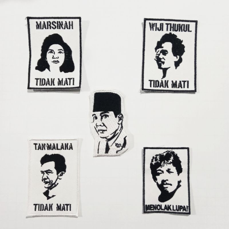 Patch Bordir Emblem Karakter Munir Marsinah Tan malaka Wiji Thukul Soekarno