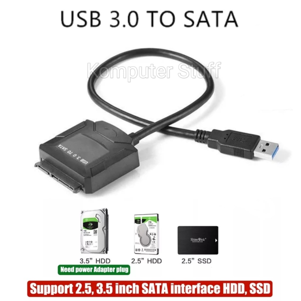 Kabel Konektor USB 3.0 to SATA for 3.5 / 2.5 Inch HDD SSD Adapter