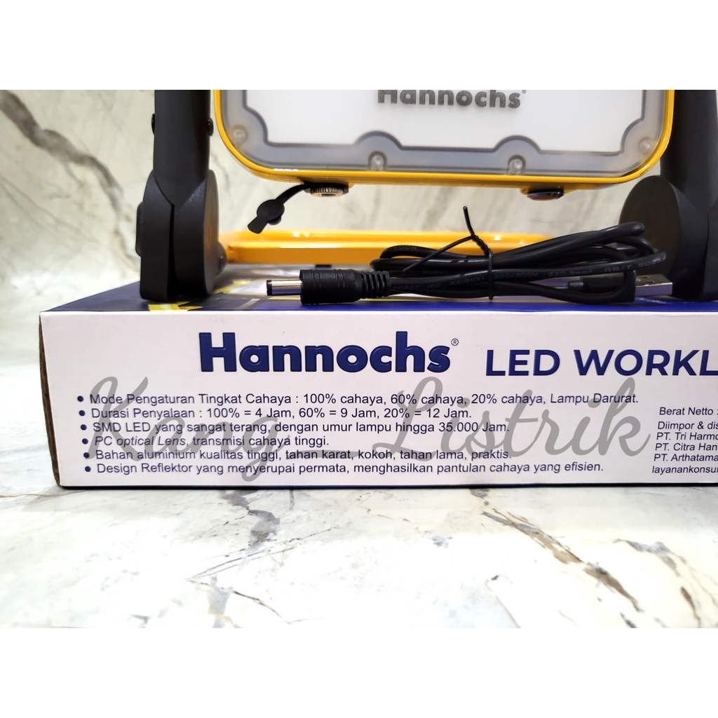 Hannochs LED Worklight Rechargeable 30Watt / Lampu Sorot Hanochs 30W