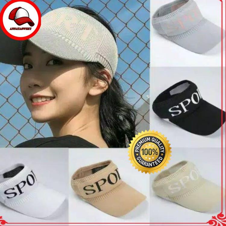 ➦ Topi Pantai Wanita SPORT Bahan Rajut Premium Import Topi Senam Wanita Topi Golf Wanita Topi Wanita