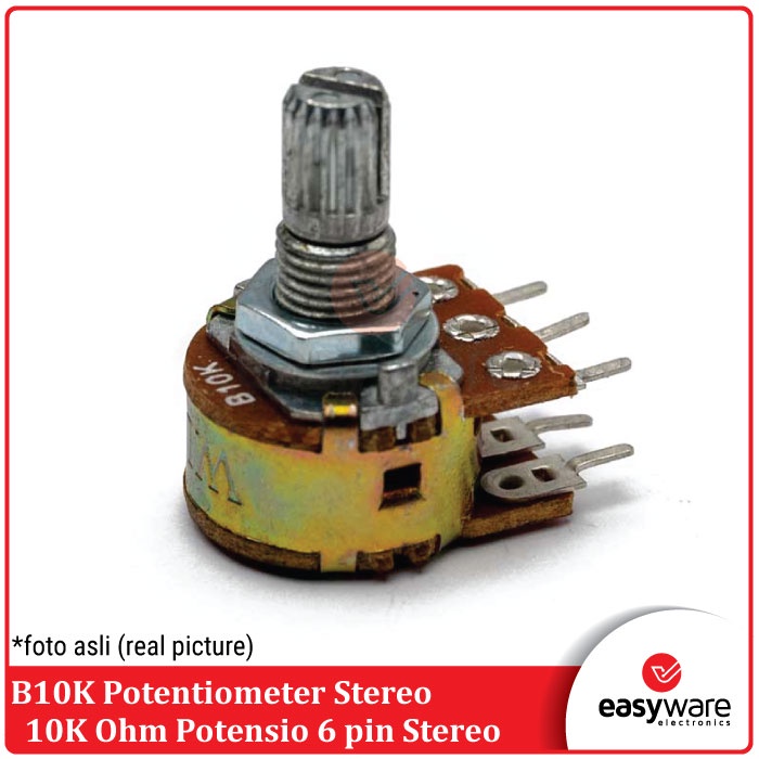 Potensiometer 10K Stereo B10K Potentio meter 6 pin potensio 10K ohm