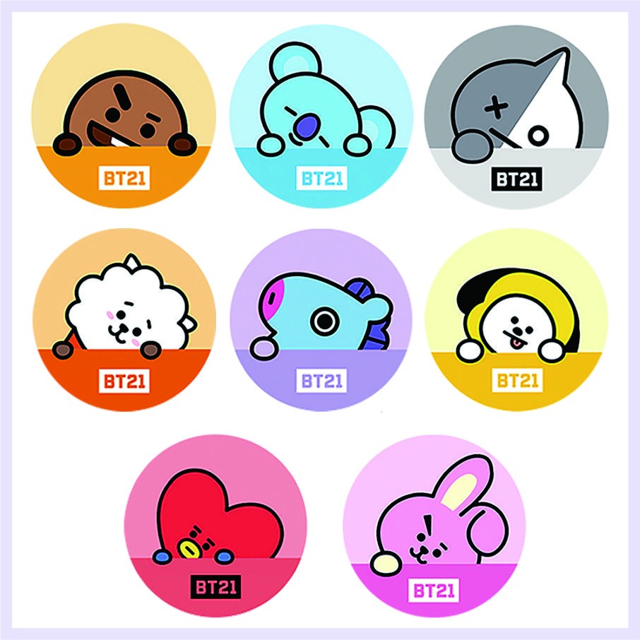 STIKER LUCU MURAH BT 21 STIKER ESTETIK BT 21 STICKER TUMBLR STICKER AESTHETIC By Giftproject Shopee Indonesia