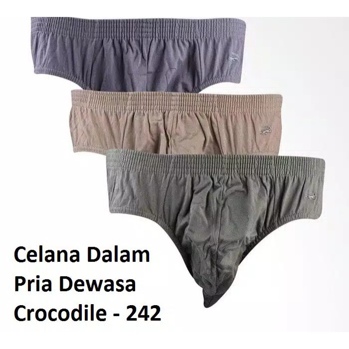 1 Box Isi 3 pcs Crocodile 242 | CD / Celana Dalam Sempak Kolor Kancut Pria Cowok Dewasa