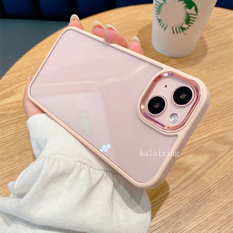 Hard Case Transparan Dengan Frame Metal &amp; Tombol Untuk iPhone 13 Pro Max 12 12Pro 11 ProMax Xs Max