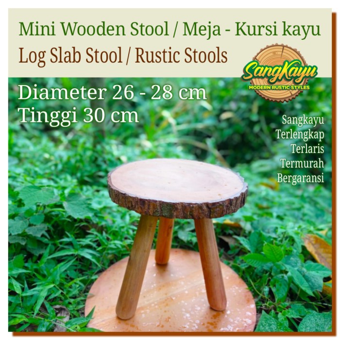 Meja kursi stool 26-28-30cm meja tanaman hias meja kayu mini Rustic