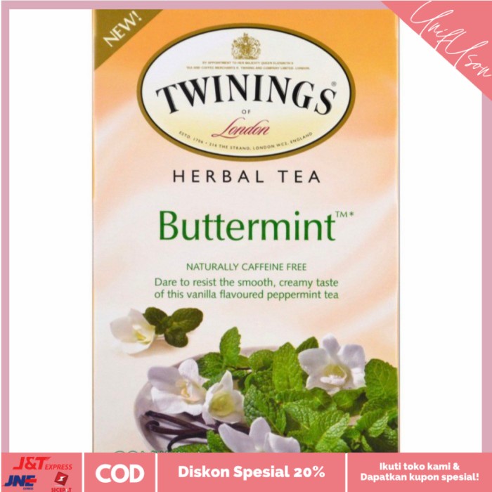 

⭐COD⭐ Twinings Herbal Tea Buttermint 20 Tea Bags 40gr