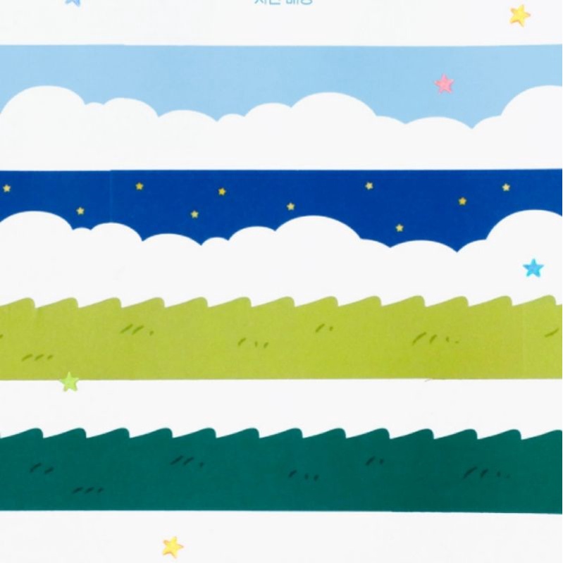 

sample washitape deco die cut from beond grass sky star night day green blue