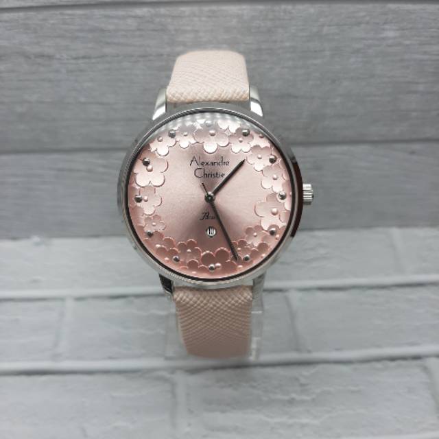 JAM TANGAN WANITA ALEXANDRE CHRISTIE AC 2794 ORIGINAL PINK SILVER