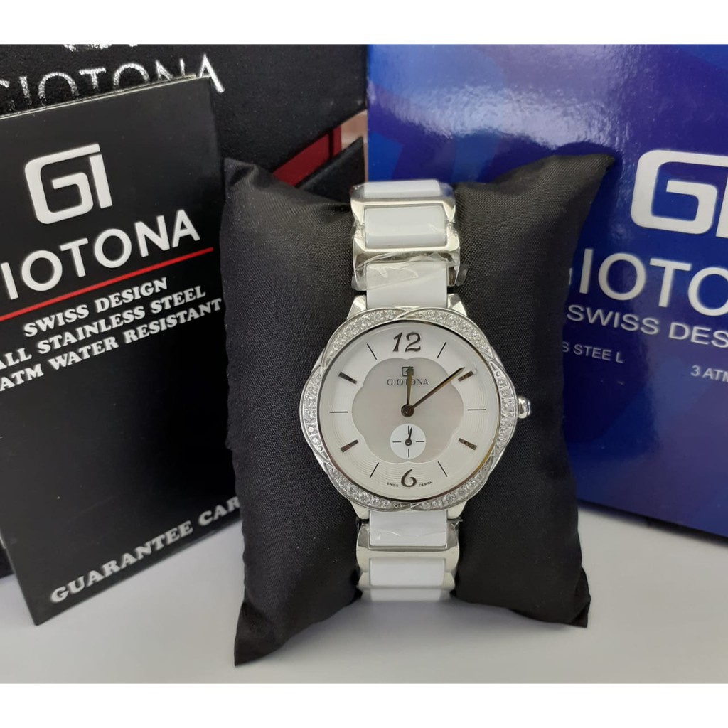 JAM TANGAN WANITA GIOTONA GT-7371 CERAMIC PUTIH ORIGINAL