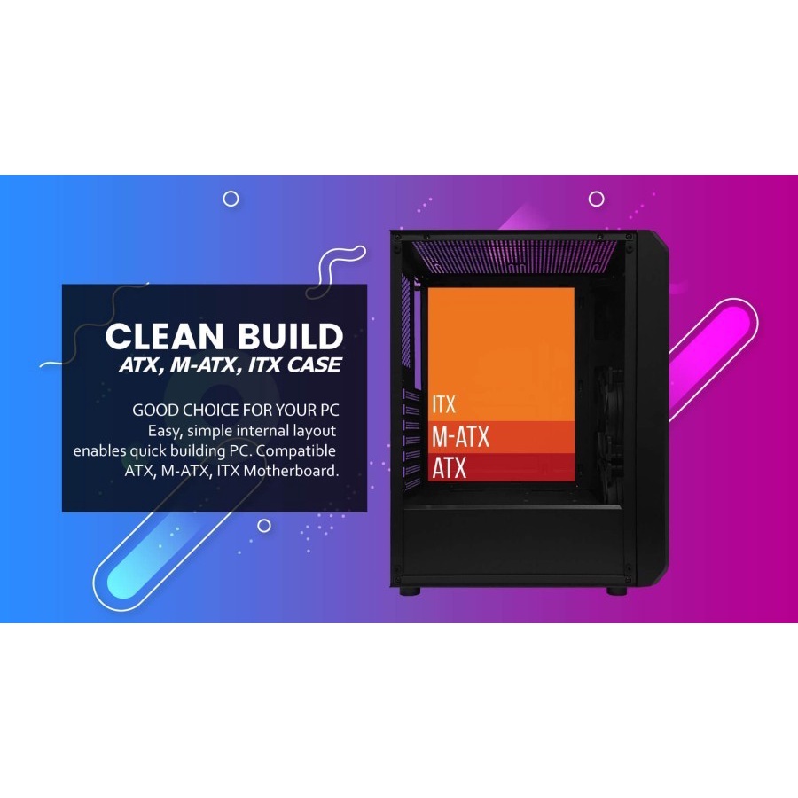 Cube Gaming Radal - Tempered Glass, ATX, 2x Rainbow Fan