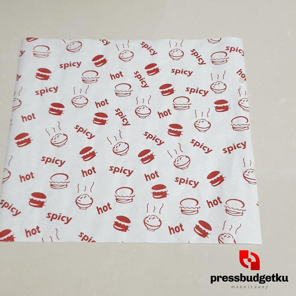 

KL0 Kertas nasi burger motif / kertas nasi burger cetak printing / 25x27cm MFQ