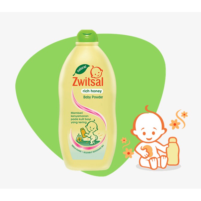 Zwitsal Natural Baby Powder Rich Honey Aloe Vera ClASSIC Bedak Bayi Powder 300gr