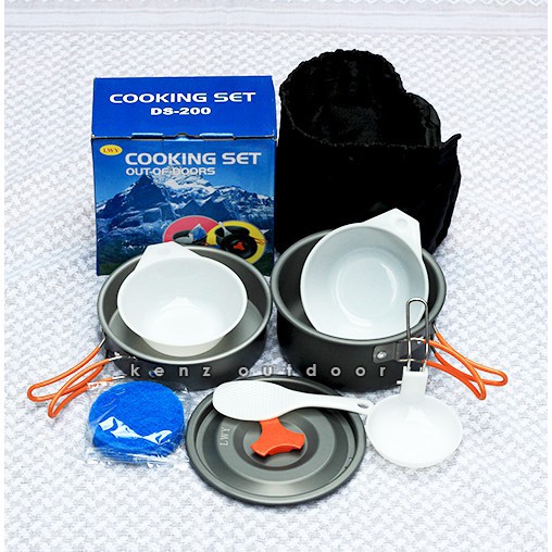 PAKET nesting Cooking set ds 200 dan kompor / paket hemat cooking set ds200 dan kompor kovar(kotak)