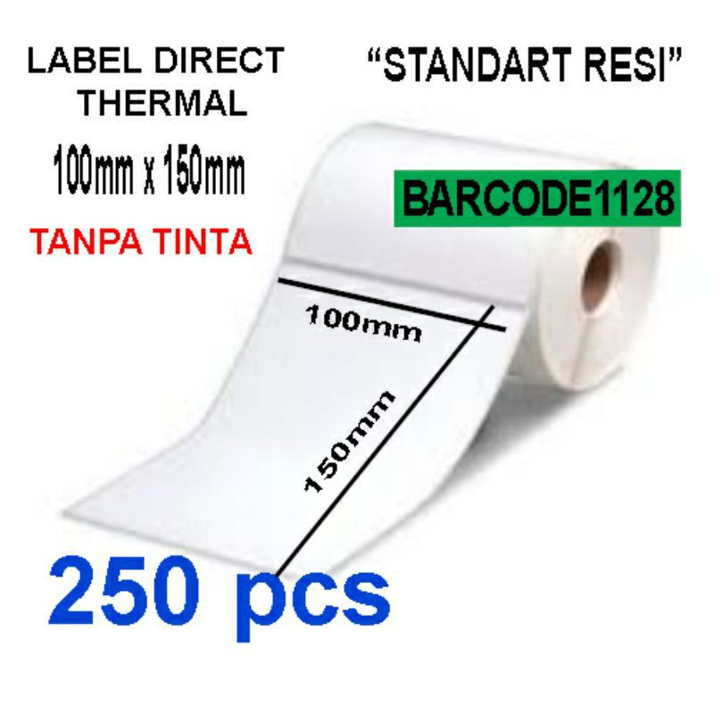 

LabelBarcodeThermal100x150mm/StikerKertasThermal100x150mm(250)