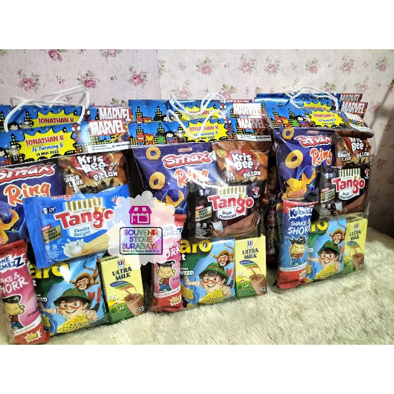 Bingkisan Murah SNH10|| Bingkisan Berbagi || Bingkisan Ulang Tahun || Bingkisan Hari Raya || Souvenir Snack || Souvenir Custom || Snack hangtag