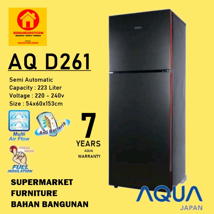 KULKAS 2 PINTU - KULKAS AQUA 2 PINTU - LEMARI ES 2 PINTU - KULKAS AQUA AQ261 - AQUA