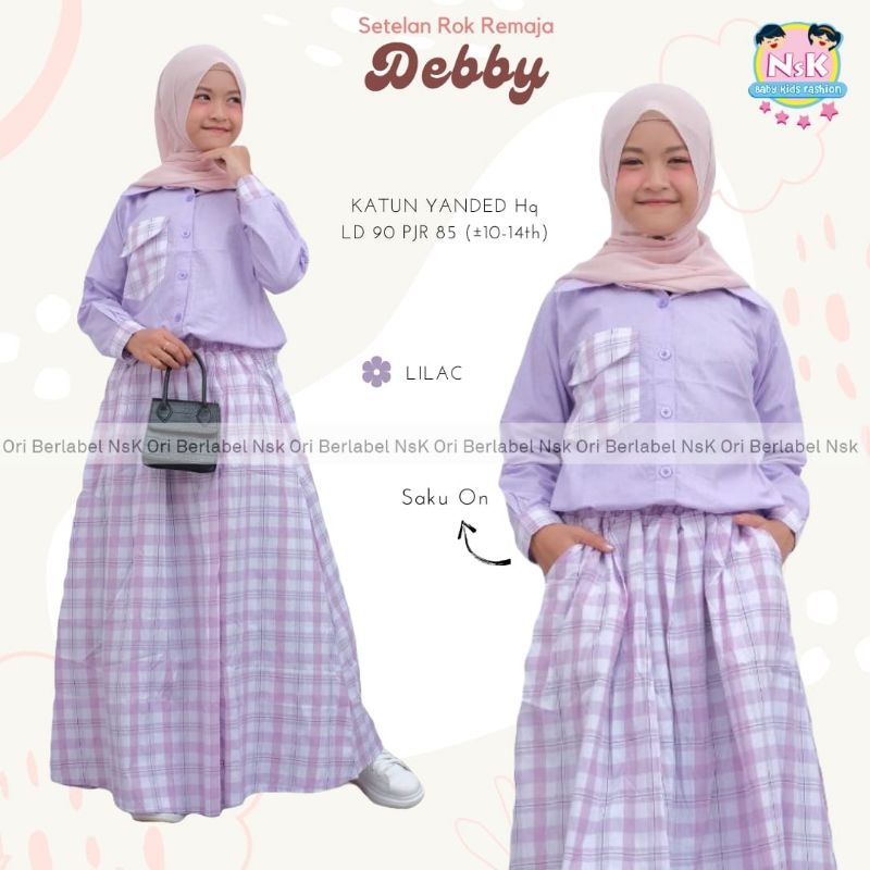 DEBBY SETELAN ROK REMAJA / SETELAN MUSLIM ANAK PEREMPUAN REMAJA