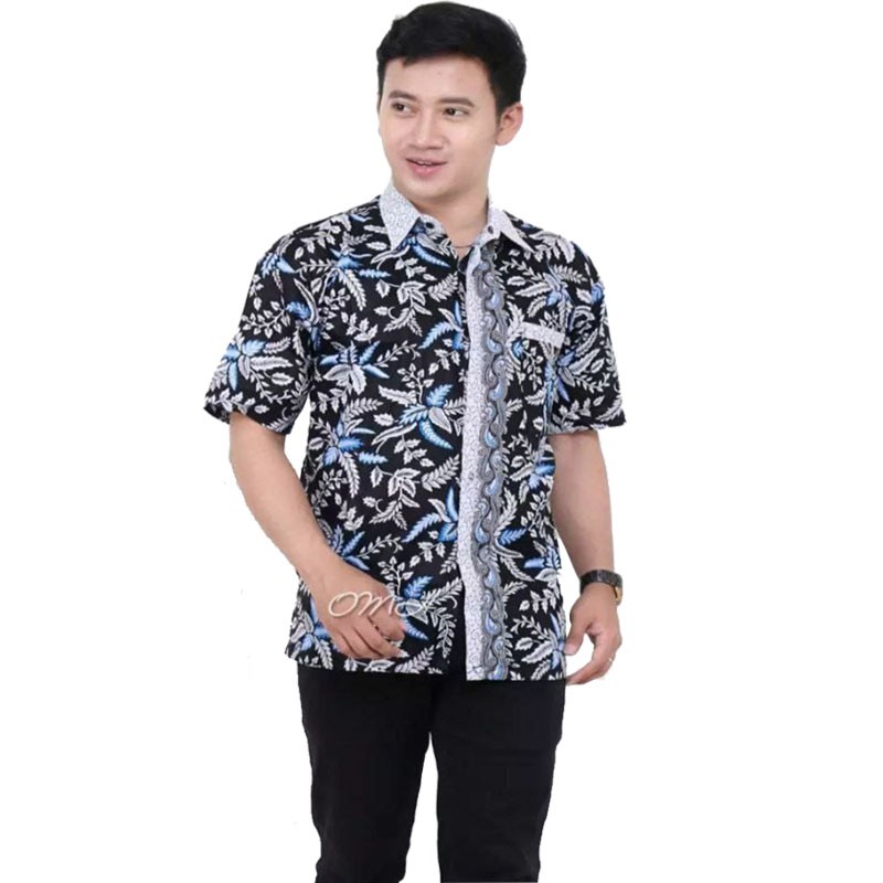 Bisa COD - Baju Batik Pria Remaja Kemeja Batik Pria Lengan Pendek Laki-Laki Dewasa Modern 2021 YB01-1