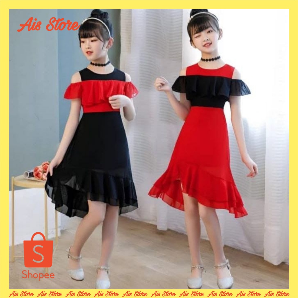 Baju ANak Cewek Dress anak perempuan umur Usia 7 8 9 10 11 12 thn Murah Modis Dress Pesta Natal
