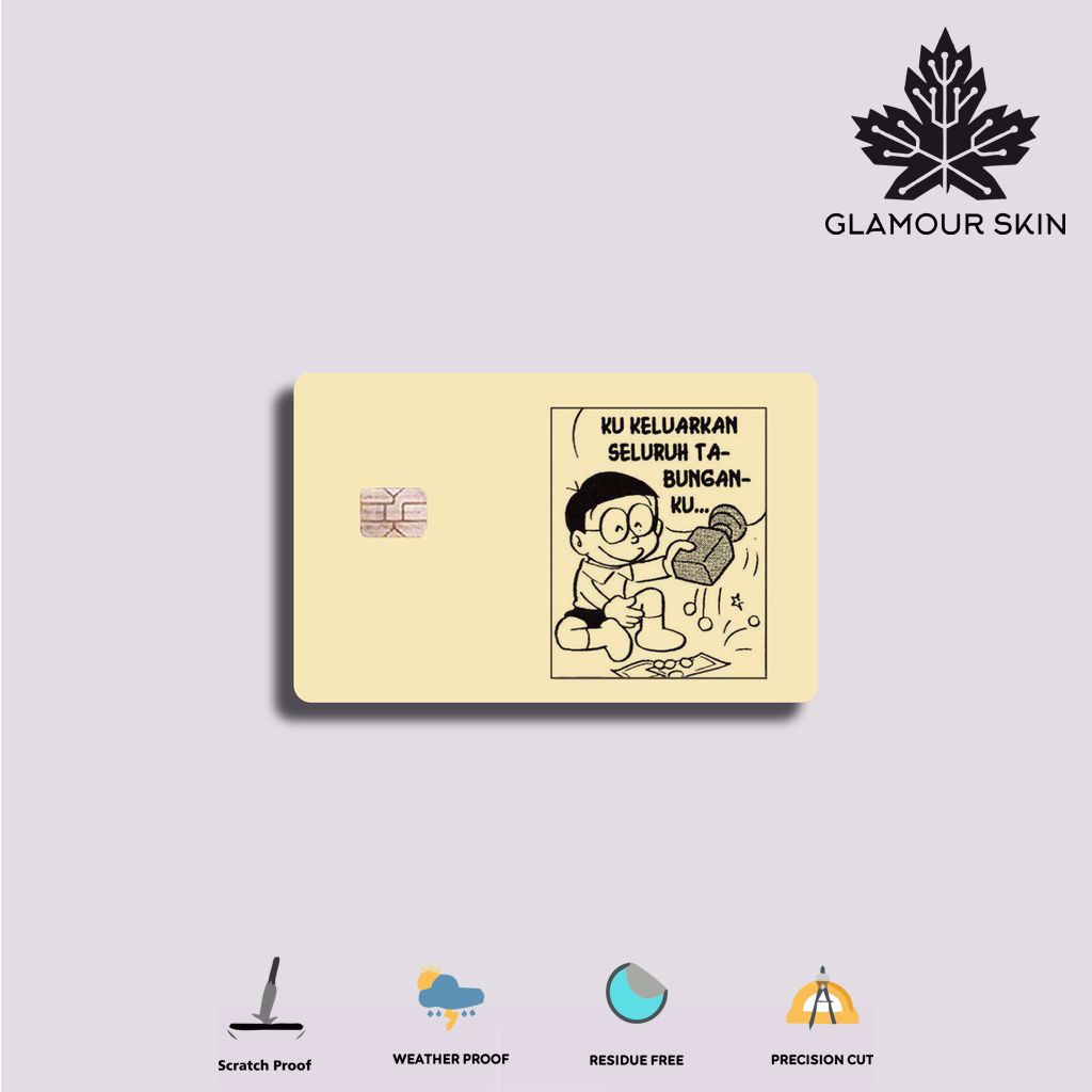 Skin Stiker Cover CARD ATM - FLAZZ GEN 1 2 - BRIZZI - KTP - EMONEY - TAPCASH Doraemon Comic Meme  ED