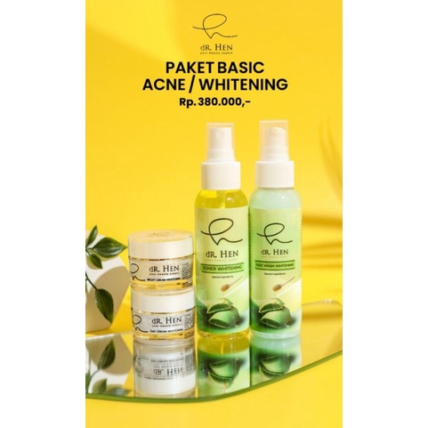 dR Hen Skincare By Athena Original Paket Basic Acne Whitening/ Toner Acne Whitening/ Facial Wash acn