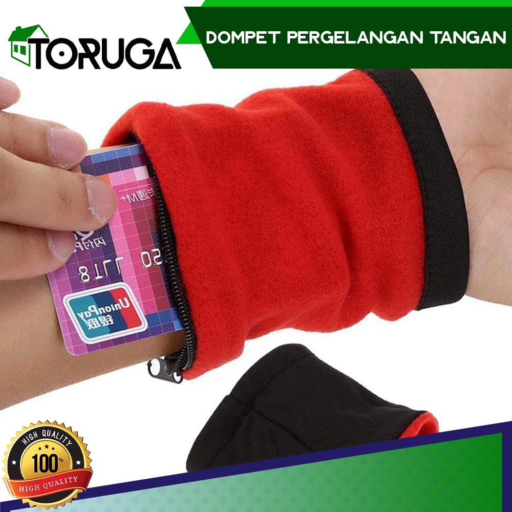 WRIST WALLET 1 PAK ISI 3  DOMPET PERGELANGAN TANGAN OLAHRAGA SENAM