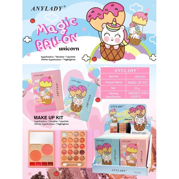 [ECER] EYESHADOW PALETTE ANYLADY LOVE CATS/HAPPY CAT/BRILLIANT NO.8624DT