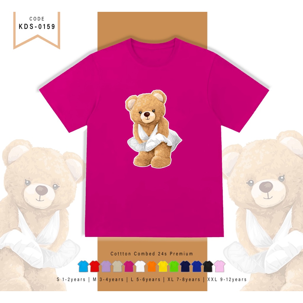 T-SHIRT / KAOS ANAK-ANAK TERMURAH BERGAMBAR BEAR BALET - TERIMA CUSTOM KAOS KELUARGA