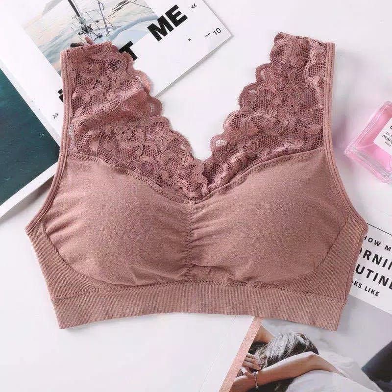 Medan Termurah KD01 Bra Tanpa Kawat Bahan Halus Import/BH renda Elastis Sexy