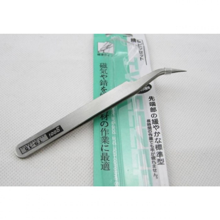 PINSET STAINLESS STEEL ANTI MAGNET TWEEZERS GOOI LABORATORIUM PENJEPIT