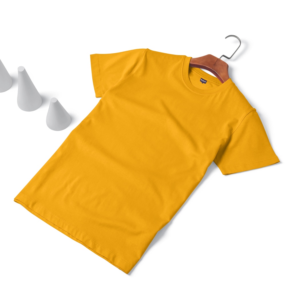 COTTONBDG KAOS POLOS PRIA COTTON COMBED 24S TANGAN PENDEK WARNA KUNING MUSTARD UKURAN S-XL ORGINAL