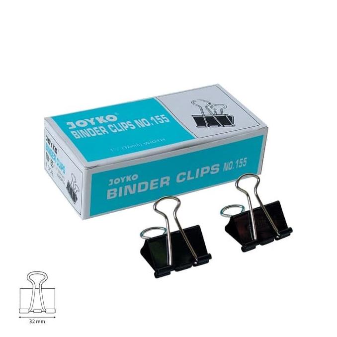 

Binder Clip / Klip / Penjepit Kertas Joyko 155 / 1 BOX 12 PCS