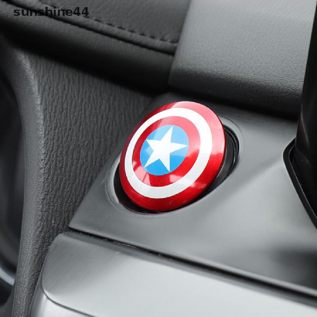 Sunshine Stiker Cover Tombol Start Stop Mesin Mobil Captain America